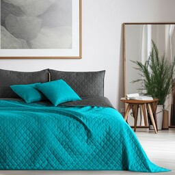 DecoKing Narzuta Axel ciemnoniebieski/szary, 170 x 210 cm,