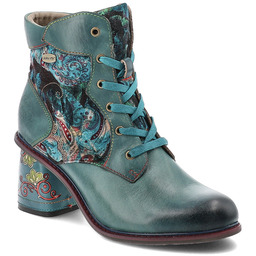 Laura Vita Niebieskie Botki Stylowe Buty Damskie