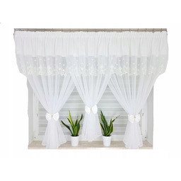 Firanka Gotowa Haft Kokardki Do Salonu Sypialni