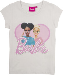 T-shirt dziewczęcy z kolekcji Barbie Biały