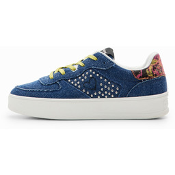 Sneakersy platforma denim serce