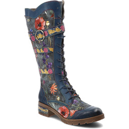 Laura Vita Niebieskie Kozaki Eleganckie Buty Damskie Premium
