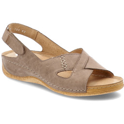 Armodo Beżowe Sandały Skórzane Płaskie Obuwie Damskie