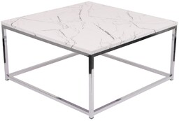 Stolik kawowy Prado white/chrom, do salonu, glamour
