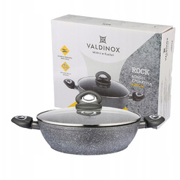 Patelnia głęboka z uchwytami nieprzywierająca Valdinox Rock 28