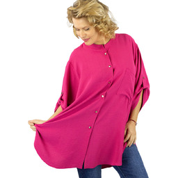 Elegancka koszula bluzka oversize ze stójką ANNA-50/52