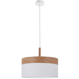 Lumes Lampa wisząca biały + drewniany E1-R94