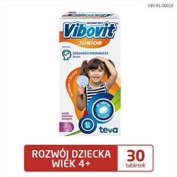 VIBOVIT JUNIOR Witaminy+Żelazo, 30 tabletek