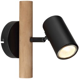 Globo Regulowana lampa ścienna Herti 57913-1 czarna drewniana