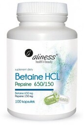 ALINESS Betaine HCL, Pepsyna 650/150 mg - 100