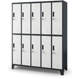 Szafa socjalna Bartek: antracytowo - biała, szafa skrytkowa,