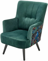 Halmar Fotel tapicerowany uszak pikowany PAGONI - zielony
