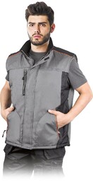 BEZRĘKAWNIK OCHRONNY OCIEPLANY REIS SHERIFF; SZARO-CZARNY (XXXL)