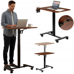Biurko Mobilne Regulowane Składane 70x48 CM Pod Laptopa