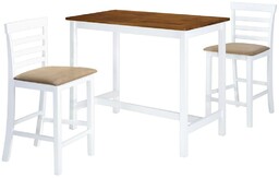 Stół barowy i 2 krzesła, lite drewno, kolor