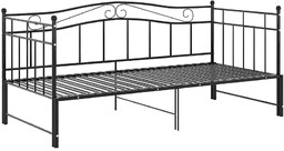 Elior Czarne metalowe łóżko rozkładane 90x200 cm -