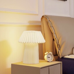 Lampa stołowa Lindby Magali, biały, papier, Ø 34