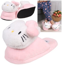 Hello Kitty Jasnoróżowe Kapcie/papcie damskie, miękkie, ciepłe 36-37
