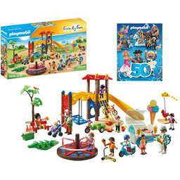 Playmobil 71571 Duży plac zabaw karuzela, zjeżdżalnia, rower
