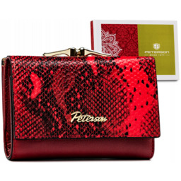 Portfel skórzany Peterson [DH] PTN SM-412 czerwony