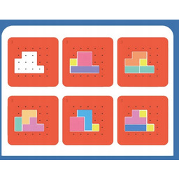DREWNIANA UKŁADANKA TETRIS GRA KONCENTRACYJNA DLA DZIECI MONTESSORI