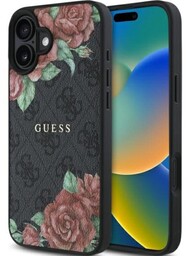 Guess Etui Hardcase 4G Leather Flowers Print Metal