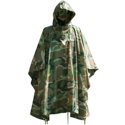 Poncho przeciwdeszczowe RipStop Woodland - Mil-Tec