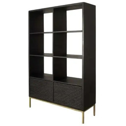 Gallery Regał z półkami Ripple 5059413403842 modernistyczny czarny