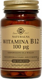 SOLGAR Naturalna Witamina B12 100 g, 100 tabletek
