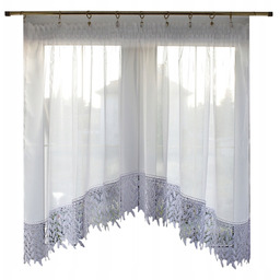 Firana Do Kuchni woal z gipiurą Gałązki 300x100wys