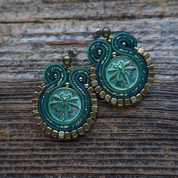 Pakamera Małe kolczyki sutasz z motywem ważki