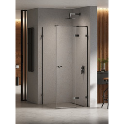 Czarna kabina prysznicowa 90x100 prawa EXK-6184 Eventa Black