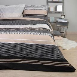 Darymex Pościel bawełniana 160x200 Zigo Beige beżowa czarna