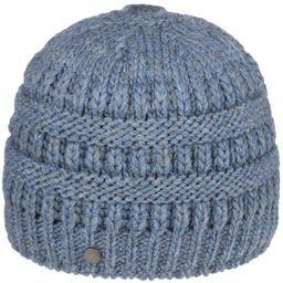 Czapka Dzianinowa na Koński Ogon by Lierys, denim,