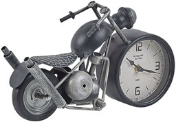 Beliani Zegar w kształcie motoru czarno-srebrny