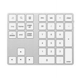Bezprzewodowa Klawiatura Numeryczna Bluetooth Mac Srebrna