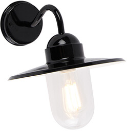Nowoczesna lampa ścienna zewnętrzna czarna IP44 - Kansas