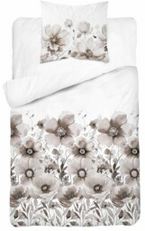 Pościel satynowa 140x200 Home Satin 81 biała beżowa