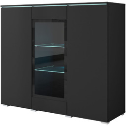 Komoda z witryną LED Vera czarny grafit 120