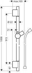 HANSGROHE 28631700 Unica Drążek prysznicowy S Puro 90