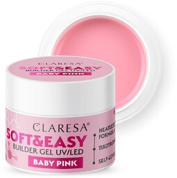 Claresa, Żel budujący, SOFT&EASY BUILDER GEL BABY PINK,