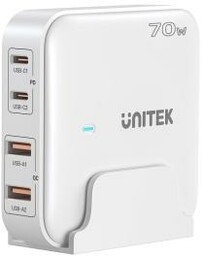Unitek GaN 70W 2x USB-A+2x USB-C Biały Ładowarka