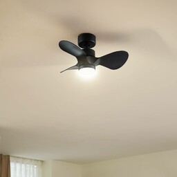Wentylator sufitowy LED Enon, czarny, silnik DC, cichy