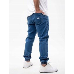 Spodnie Jeansowe Jogger Ze Ściągaczem Męskie Niebieskie Denim