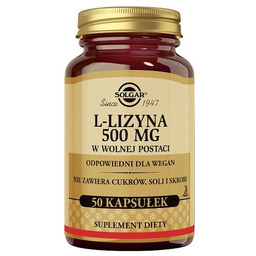 SOLGAR L-lizyna 500 mg, 50 kaps.
