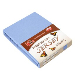 KARO Prześcieradło jersey z gumką 160x200 błękitne 028