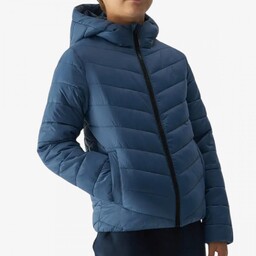 Kurtka Chłopięca 4F Puchowa Ocieplana z kapturem Denim