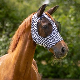 Przylegająca maska Zebra osłona na muchy czarno-biała dopasowana