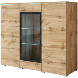 Komoda z witryną LED dąb wotan Vera HB120