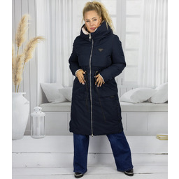 Długa kurtka damska płaszcz dwustronny MONIKA-L